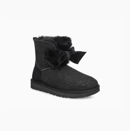 UGG Gita Twinkle Bow Mini Black Boots for Women (PONY39028)